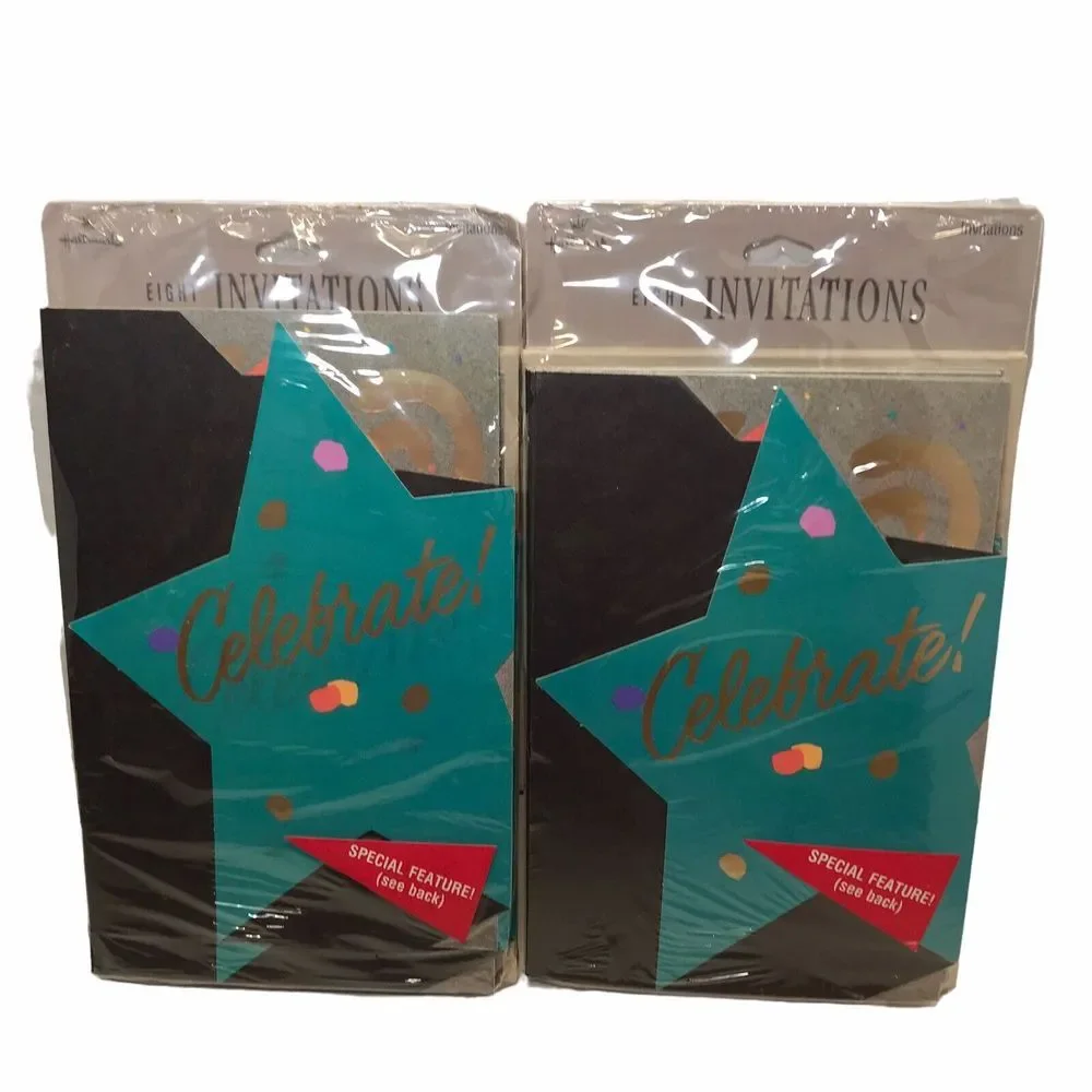 Vintage 2 Invitation Hallmark Party Celebration invitations Y2K 90's 16 Cards‎